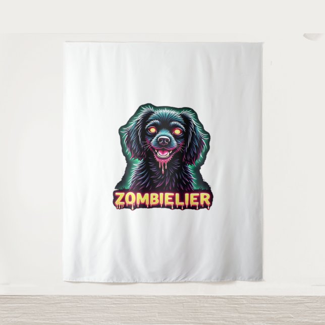 Tenture Cavalier King Charles Spaniel CKCS Zombie Dog Hall (Devant)