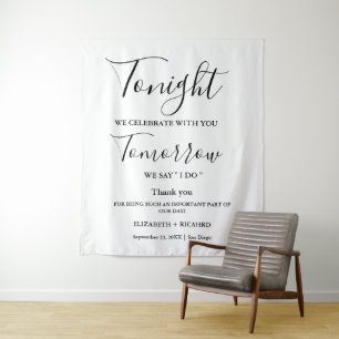 Tenture Ce soir, nous célébrons la répétition mariage sign