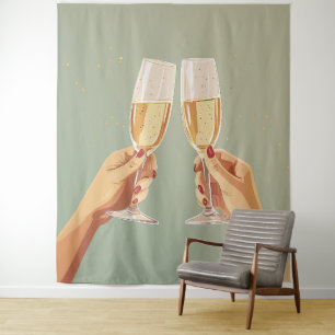 Tenture Célébration élégante de toast au champagne