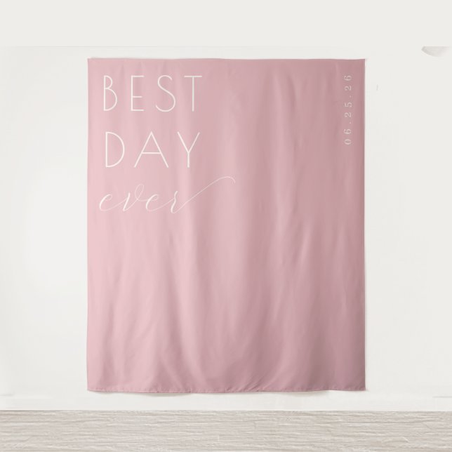 Tenture Célébration Typographique Rose Joyeuse (Devant)