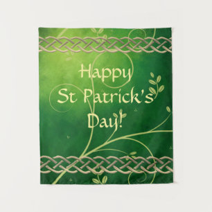 Tenture Céltic Green Knots & Feuilles