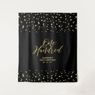 Tenture Cent Gold & Black 100th Birthday Party Contexte