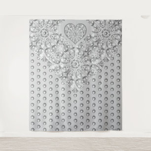 Tenture Céramique gris dentelle