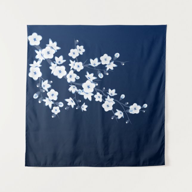 Tenture Cerise Fleur Bleu Blanc (Devant)