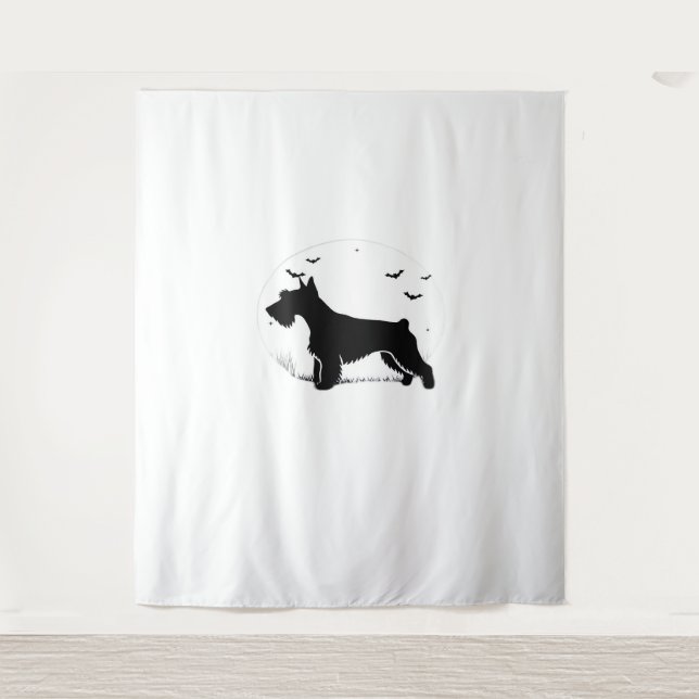 Tenture Cesky Terrier Chien - Classes Silhouette de la lun (Devant)