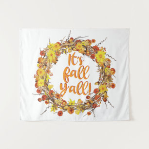 Tenture C'est automne Y'all Orange Feuilles d'automne