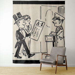 Tenture C'est le Billet - 1920 dessin animé de théâtre