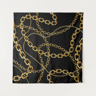 Tenture Chaîne dorée transparente, motif élégante.