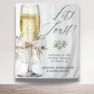 Tenture Champagne Trinquons à l'Hiver Réception de Mariage