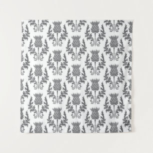 Tenture chardon en silhouette motif sans soudure