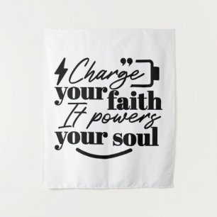 Tenture Chargez Votre Foi – Citation Inspirante Chrétienne