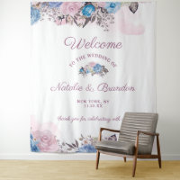 Charme Parisien Fleurs Bleues et Roses Bienvenue d