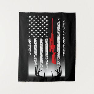 Tenture Chasse au cerf Chasse au drapeau américain