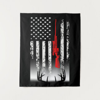 Tenture Chasse au cerf Chasse au drapeau américain