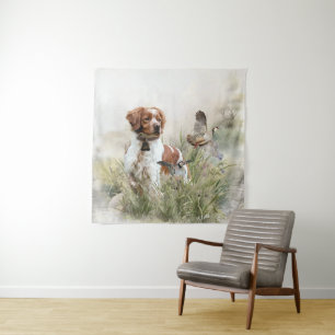 Tenture Chasse avec un chien breton, Art