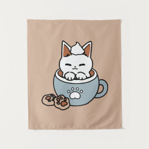 Tenture Chat adorable en Mug Conception de vacances - Chat
