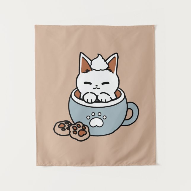 Tenture Chat adorable en Mug Conception de vacances - Chat (Devant)