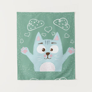 Tenture Chat caricature mignon