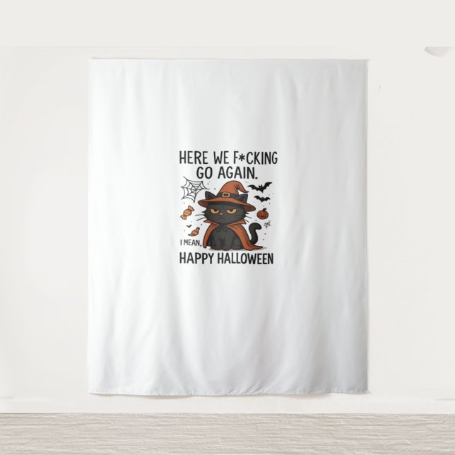 Tenture Chat Grumpy Halloween T-shirt classique (Devant)