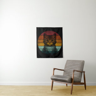 Tenture Chat mignon vintage rétro