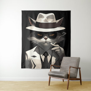 Tenture Chat Noir Cool : Félin Élégant et Mystérieux