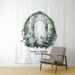 Tenture Château de fantasy sombre fenêtre gothique mariage