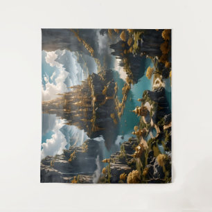Tenture Château doré artistique fantastique au ciel