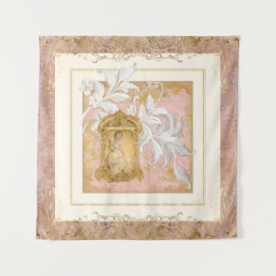 Tenture Château Vintage Elégant Paris Pink Gold