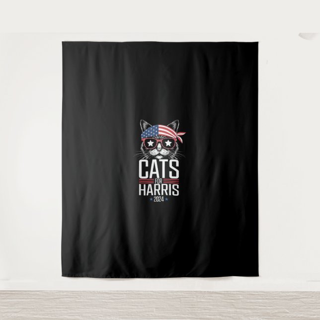 Tenture Chats pour Harris 2024 - Kamala Harris pour le pré (Devant)