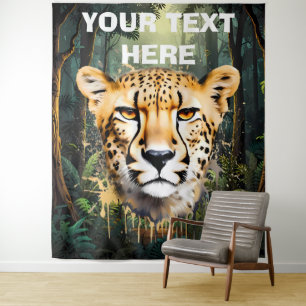 Tenture Cheetah Portrait avec Arrière - plan Jungle
