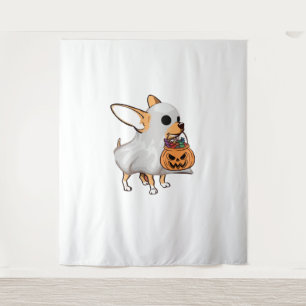 Tenture Chemise Halloween du Citrouille fantôme du Chihuah
