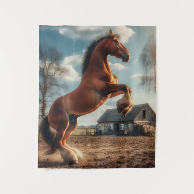 Tenture Cheval de ferme (Devant)