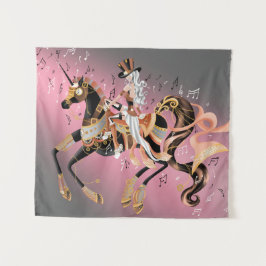 Tenture Cheval mécanique Steampunk & Dame