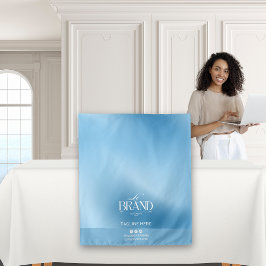 Tenture Chic Blue Gradient Logo Event Display Table Runner