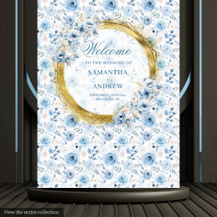 Tenture Chic Bohème Bleu Bleu Or Mariage fond