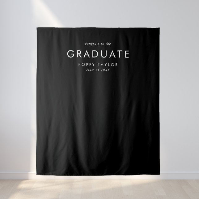 Tenture Chic Dark Black Graduate Graduate Photo Contexte (Créateur téléchargé)