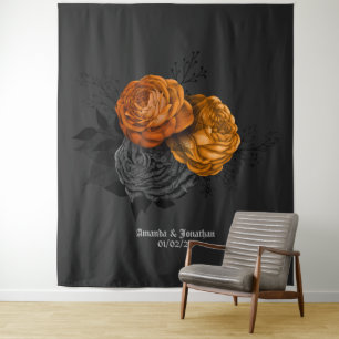 Tenture Chic Orange et Mariage gothique noir
