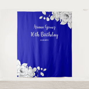 Tenture Chic Royal Bleu Blanc Floral