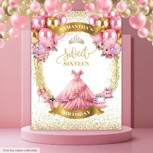 Tenture Chic Sweet 16 Arrière-plan Parties scintillant ros