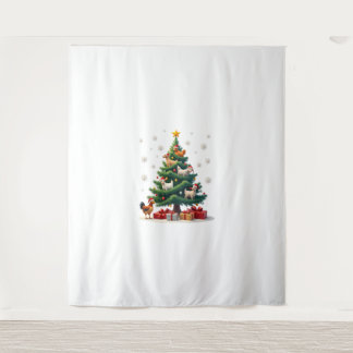 Tenture Chicken Cow Goat Horse Farm Animal Farmer Christma