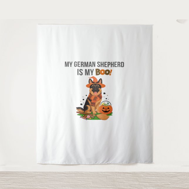 Tenture Chien à pointer germanique - Halloween Moon Si (Devant)