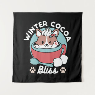Tenture Chien dans la Mug Festive pour Vibes de vacances -