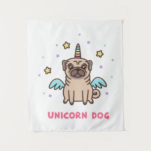 Tenture Chien d'arc-en-ciel de licorne