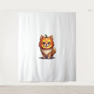 Tenture Chien de Poméranie, Masque citrouille