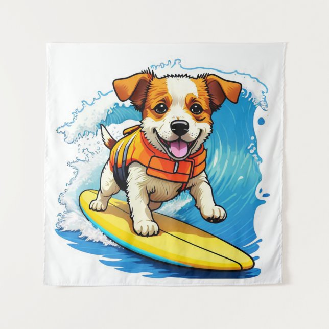 Tenture Chien de surf (Devant)