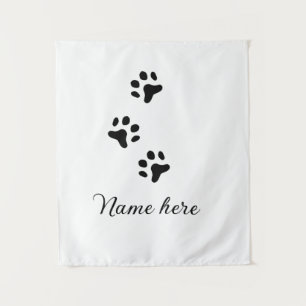 Tenture Chien patte noir animal ajouter nom texte animal p