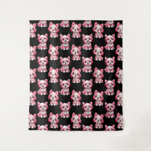 Tenture Chien rose Motif design - Noir