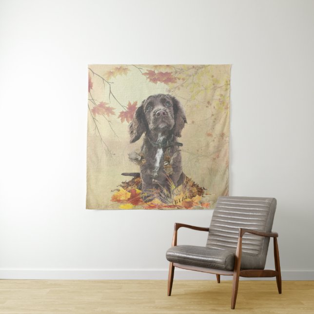 Tenture Chien spaniel spaniel cocker au chocolat (En situation)