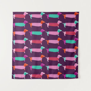 Tenture Chiens de Dachshund : Motif mignon sans couture.
