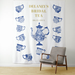 Tenture Chinoiserie Marine Tea Lace Fête des mariées fond